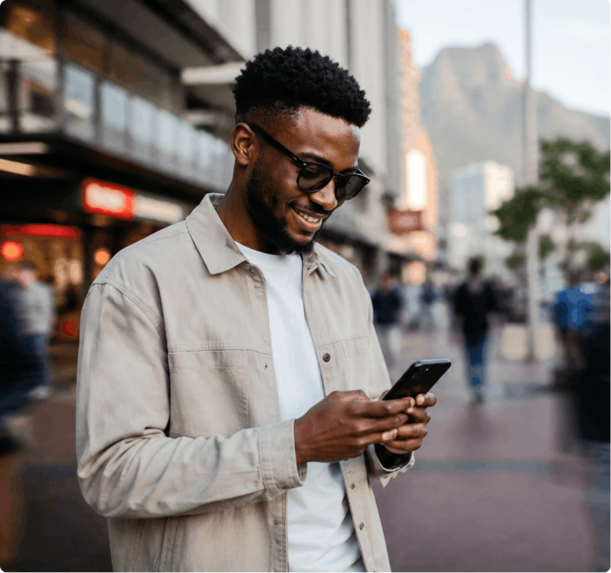 Trader checking JP Markets on a phone